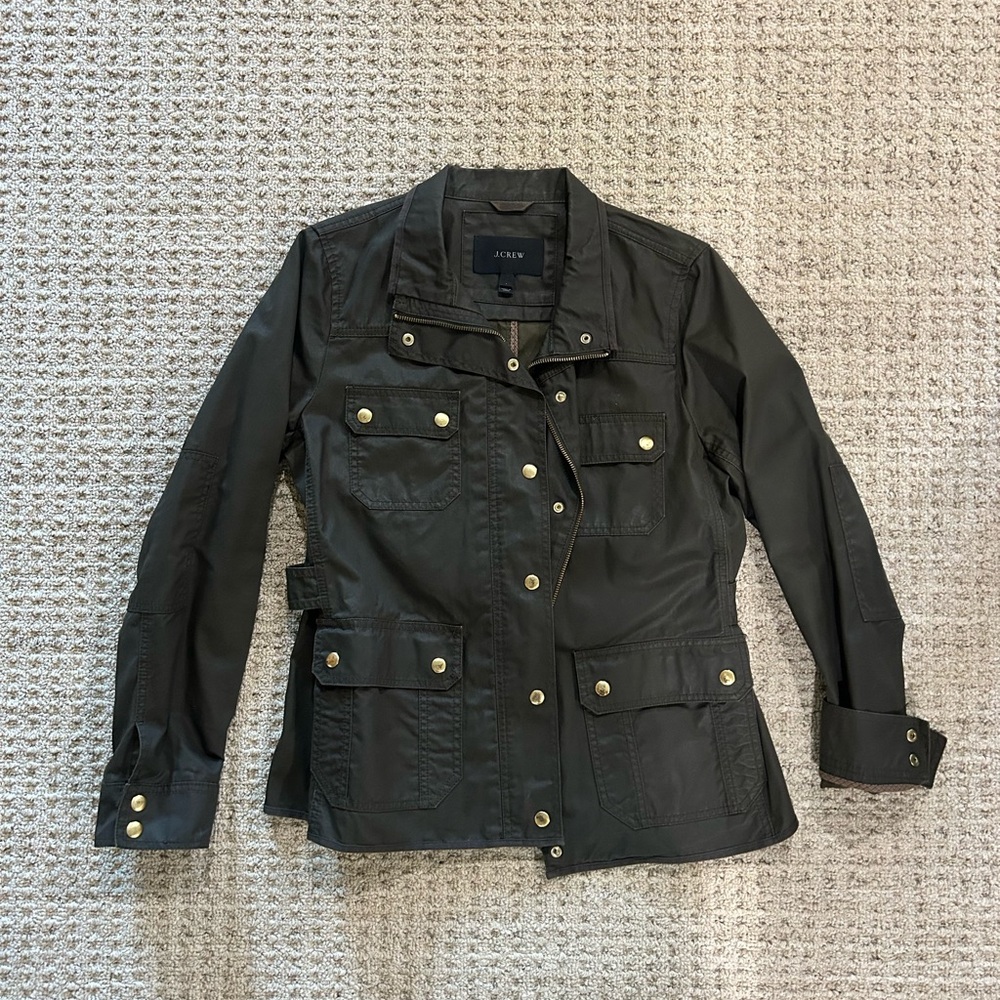 J. Crew Women’s waxed jacket in army green